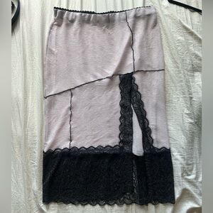 Free People Black and Lavender Midi Skirt
